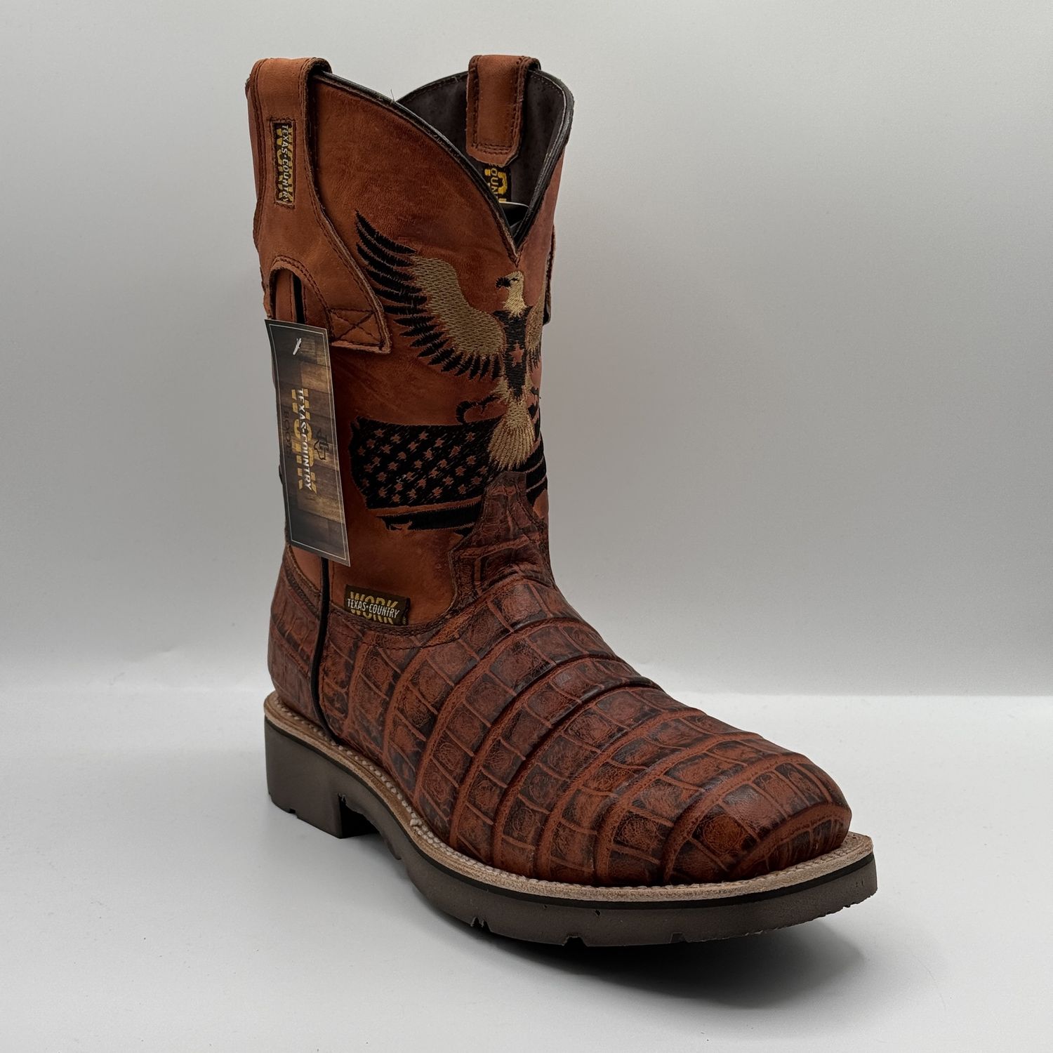 Work Boot Belly Munequeado Cognac Steel Toe Work Tx W24 Doble Densidad