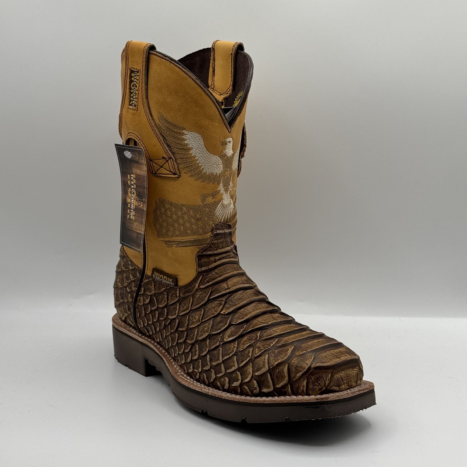 Work Boot Python Jumbo Rustico Mantequilla Steel Toe Work Tx W26 Doble Densidad