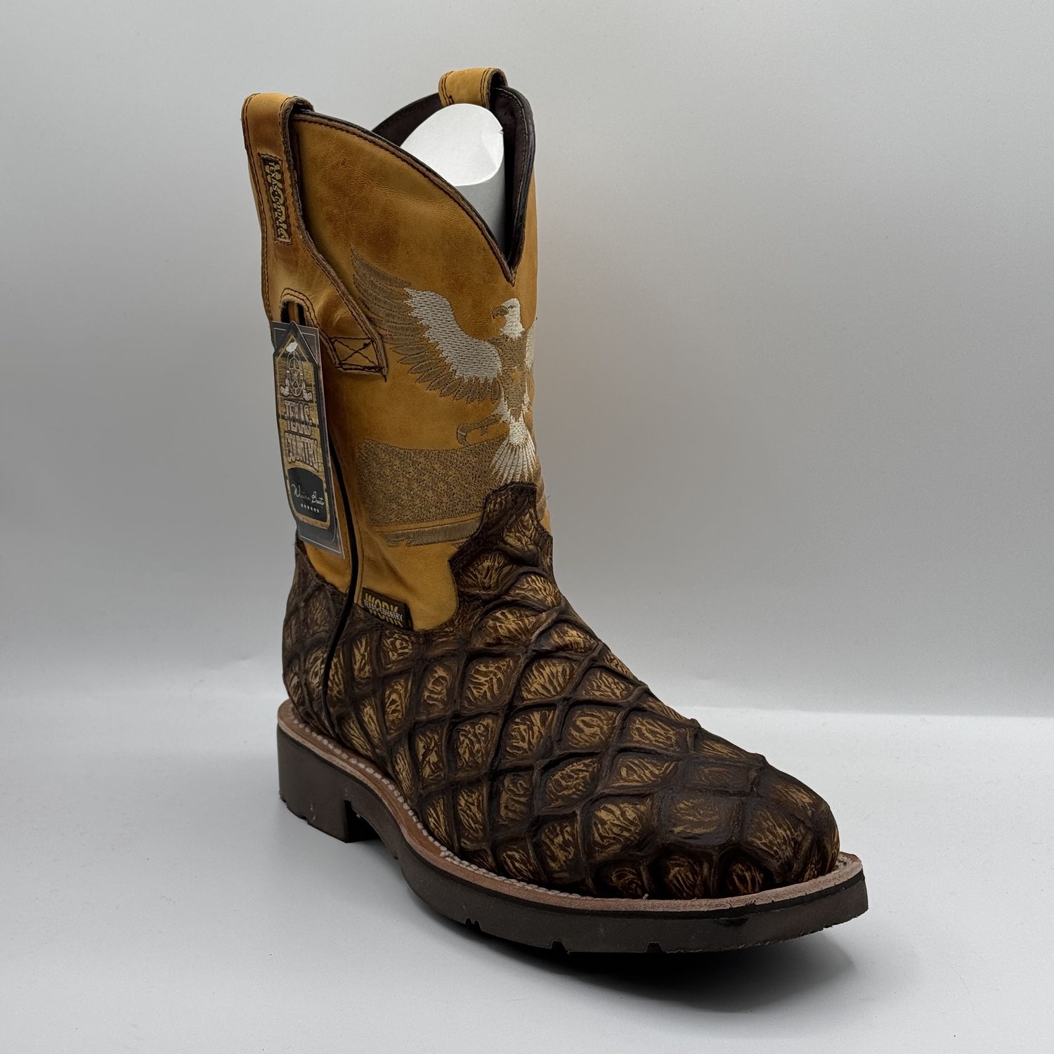 Work Boot Pez Piraru Rustico Mantequilla Steel Toe Work Tx W25 Doble Densidad
