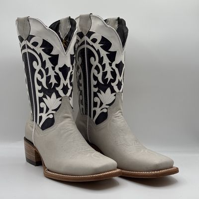 Texas Country Women&#39;s Western Boot Ferrero Blanco H-59 E1303