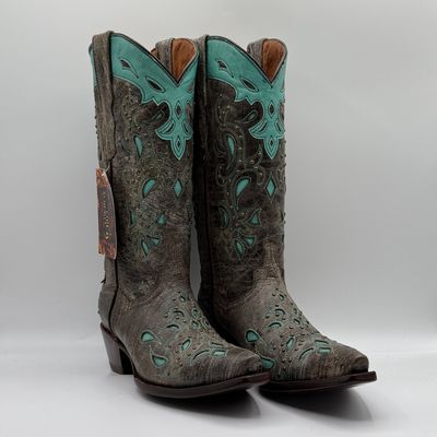 Women&#39;s Boot Cowboy Pro Rustico Menta Retro E1311