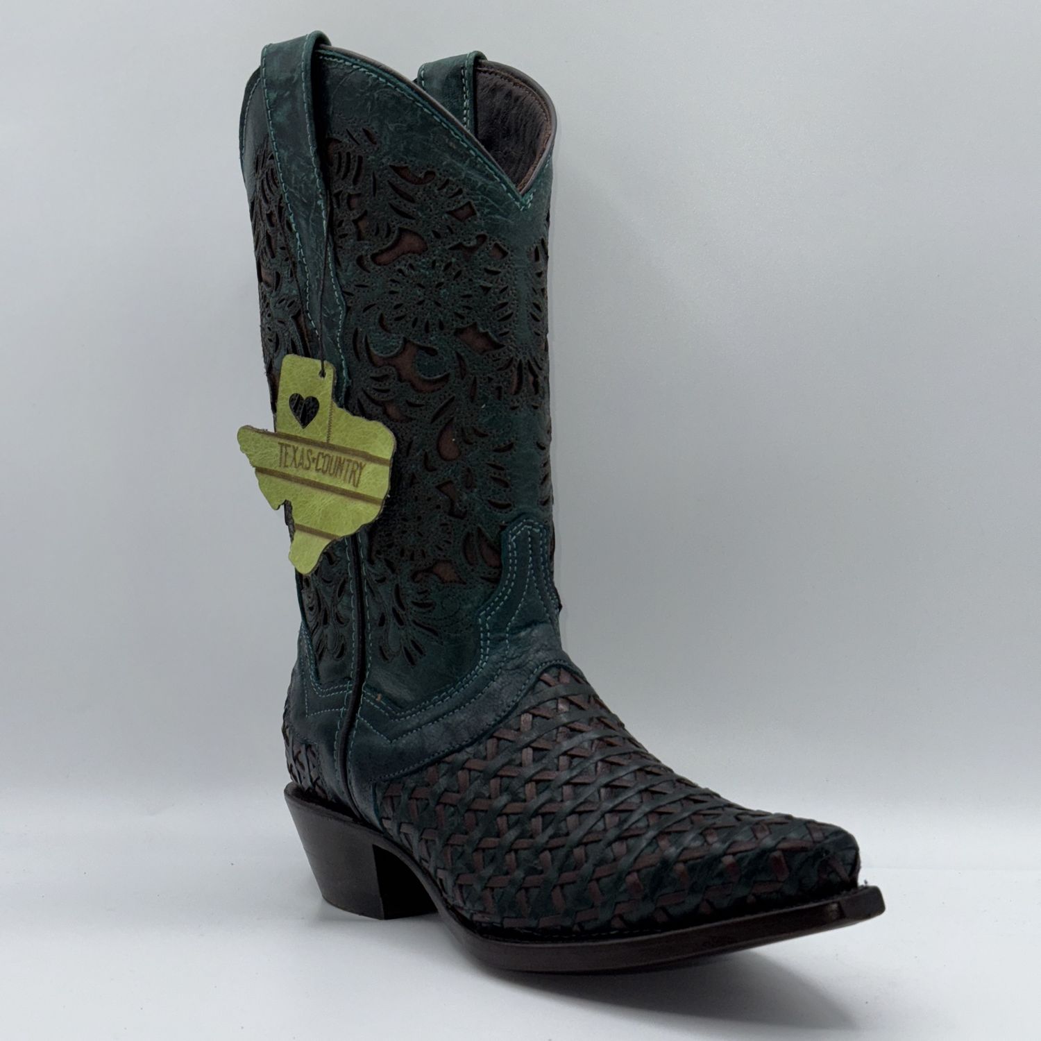 Texas Country Women&#39;s Western Boot Oklahoma Turquesa Retro E763