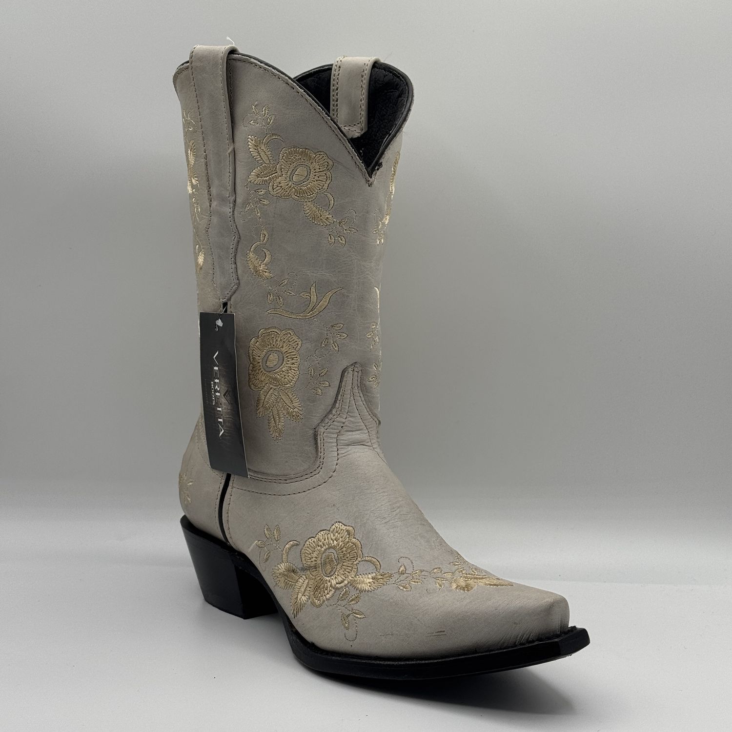 Veretta Women&#39;s Boot Flowers White Retro E1313
