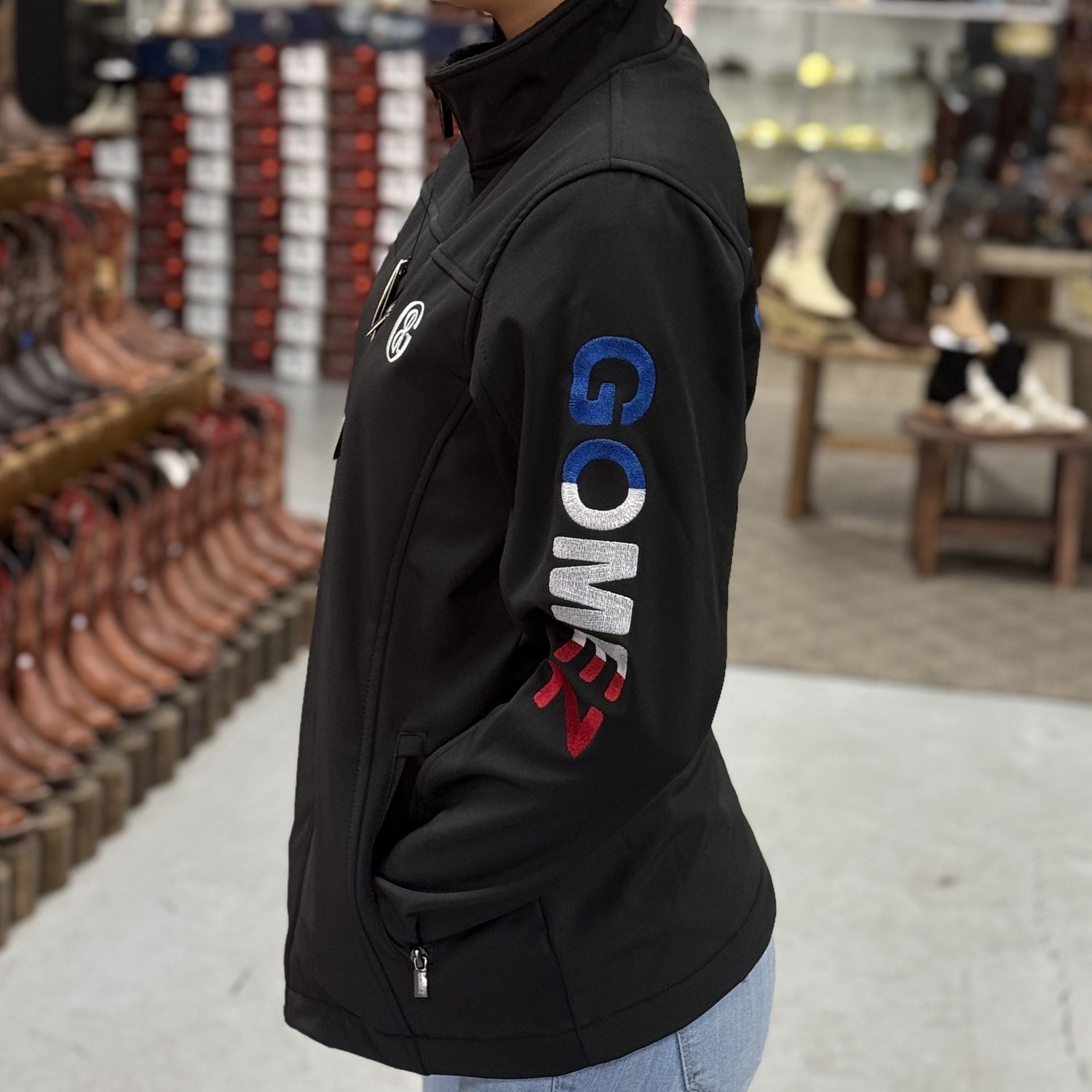 Women&#39;s Softshell Black America Jacket DJW Gomez