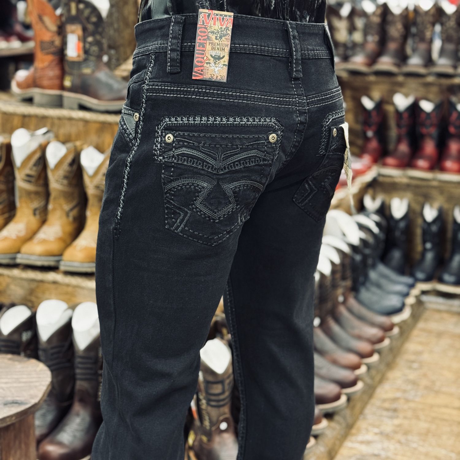 Cowboy Boot Cut Jeans Black VA11 Viva Vaquero