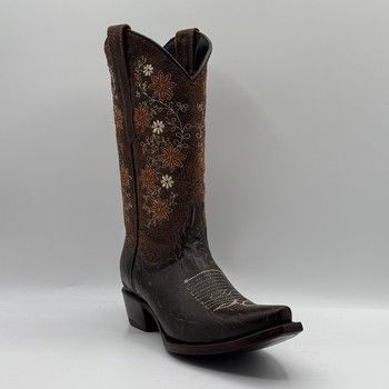 Texas Country Women&#39;s Western Boot Cabra Machucada Choco Retro E1308