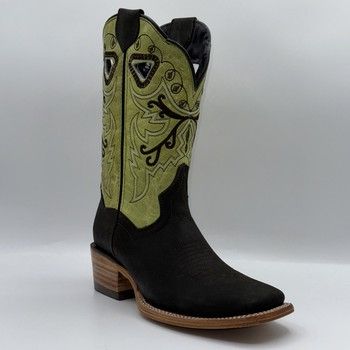 Texas Country Women&#39;s Western Boot Nobuck Olivo H-59 E1301
