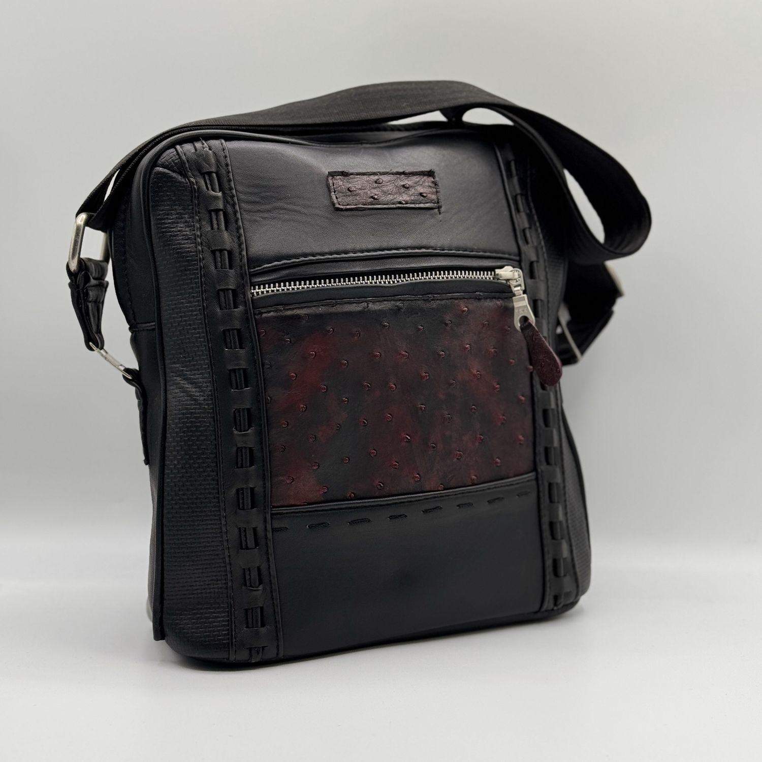Ostrich Black Cherry Unisex Exotic Bag E1343