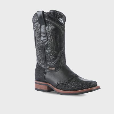 Men&#39;s Black Stingray Boots Rodeo Toe E409 Mantarraya Macho Negro0