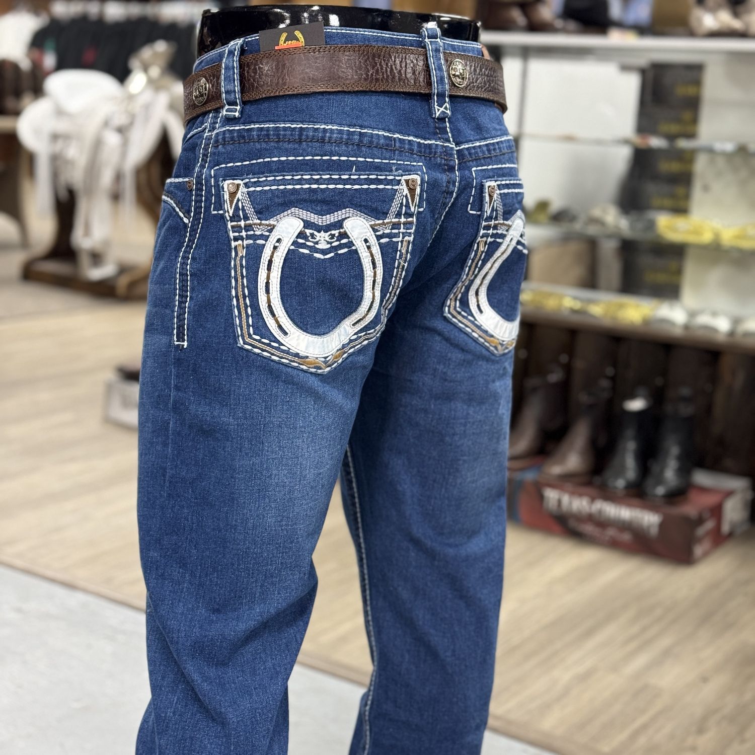 Cowboy Boot Cut Jeans Dark Blue, STYLE: YA10, SIZE: 28X30