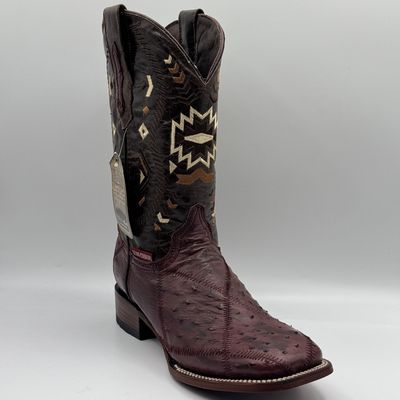 Bota Rombos Avestruz Cherry Men&#39;s Square