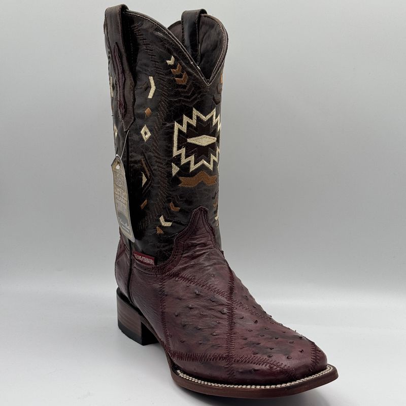 Bota Rombos Avestruz Cherry Men&#39;s Square
