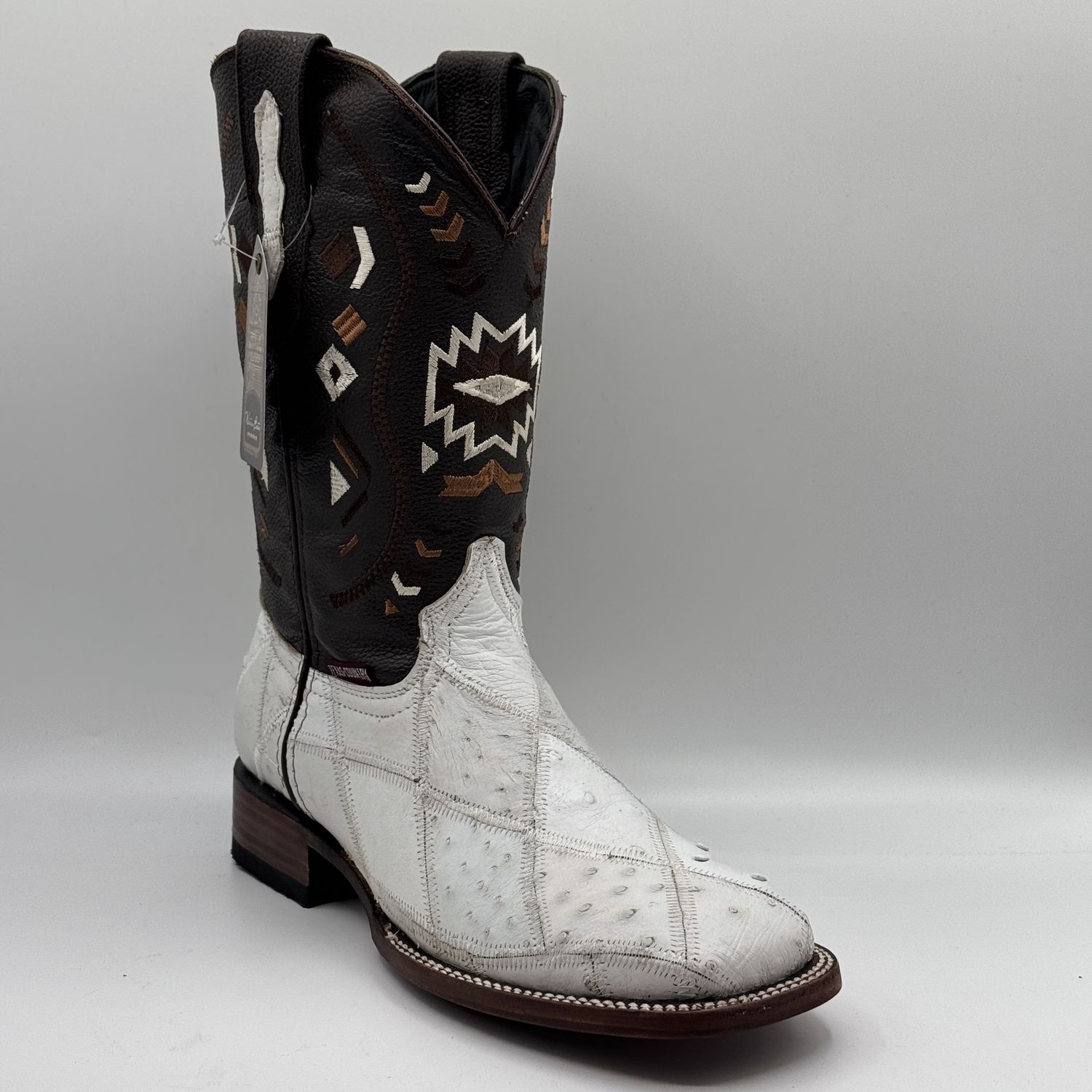 Bota Rombos Avestruz Blanco Men&#39;s Square
