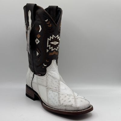 Bota Rombos Avestruz Blanco Men&#39;s Square