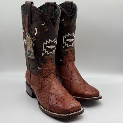 Bota Rombos Avestruz Brandy Men&#39;s Square