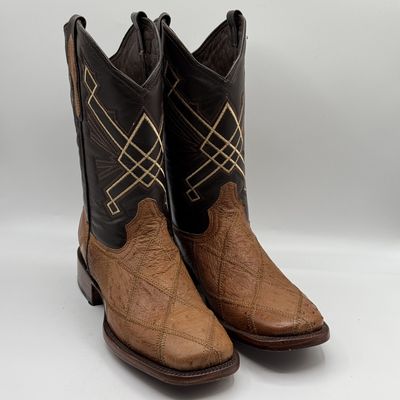 Bota Rombos Avestruz Cognac Men&#39;s Square