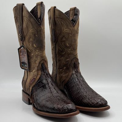 Caiman Tail Tabacco Round Toe