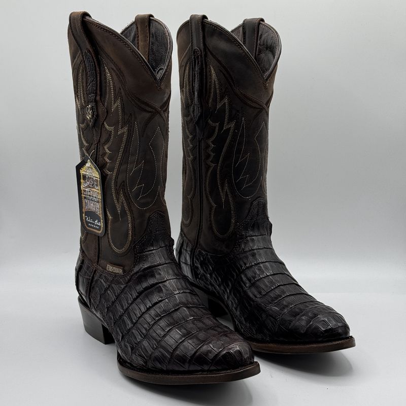 Caiman Dark Brown  Round Toe E07