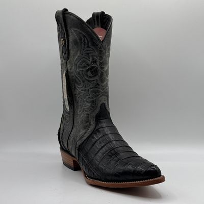 Caiman Black Snip Toe Leather Sole