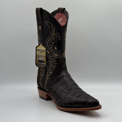 Caiman Dark Brown Snip Toe Leather Sole