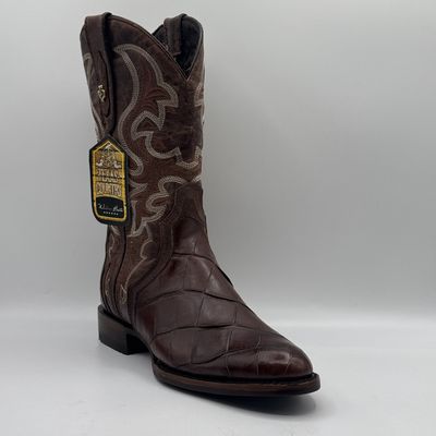American L4garto Belly Brown Round Toe Diagonal