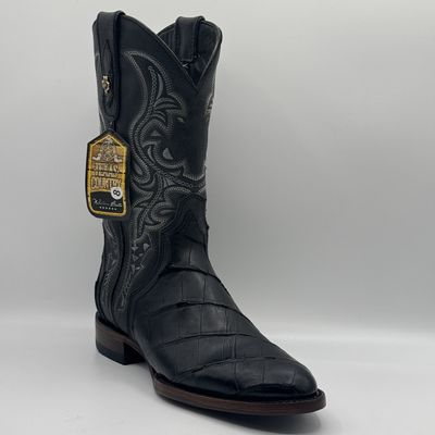 American L4garto Belly Black Round Toe Diagonal