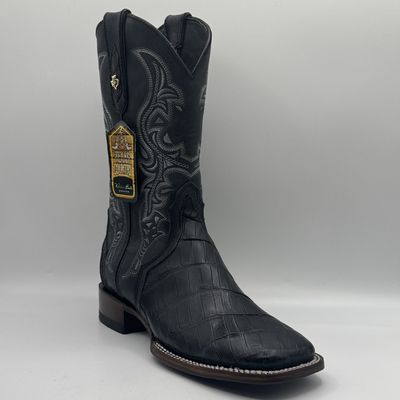 American L4garto Belly Black Square Toe Diagonal