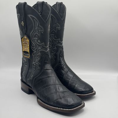 American L4garto Belly Black Square Toe Diagonal