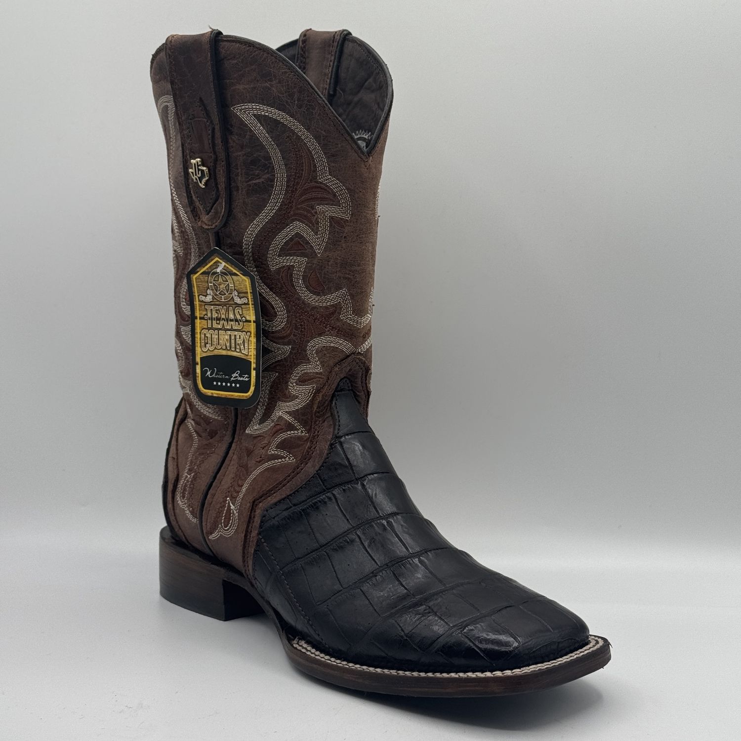 American L4garto Belly Brown Square Toe