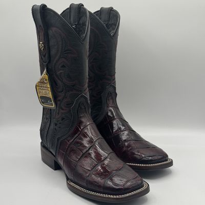 American L4garto Belly Black Cherry Square Toe Diagonal