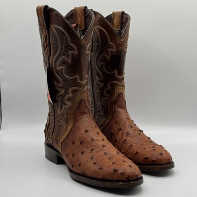 Ostrich Brandy Round Toe E02