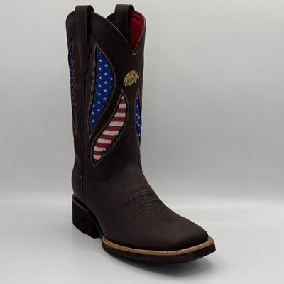 Work Boot Crazy Hunder Bulldog Rubber Sole Square Toe