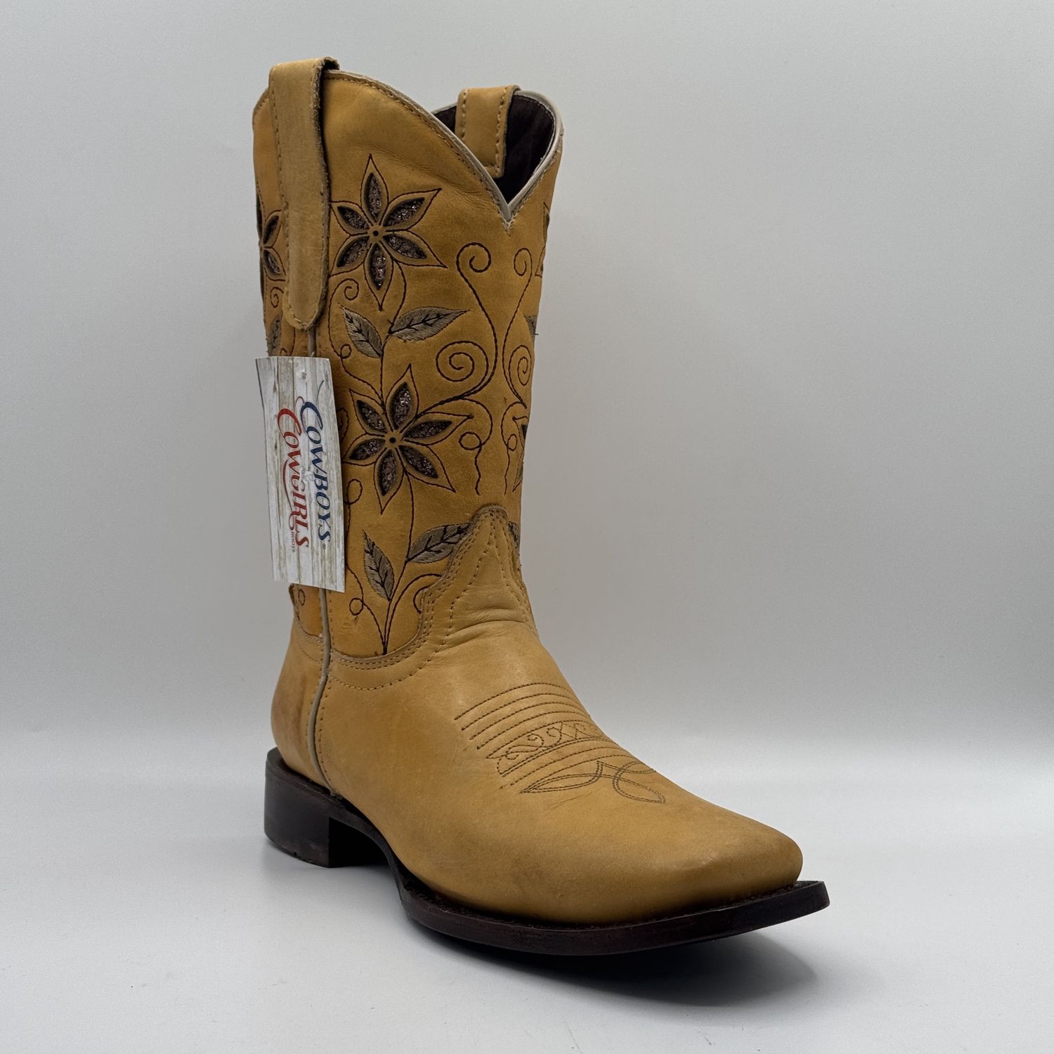 Women&#39;s Boot Crazy Mantequilla Flowers Square Toe E123