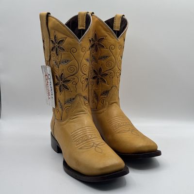 Women&#39;s Boot Crazy Mantequilla Flowers Square Toe E123