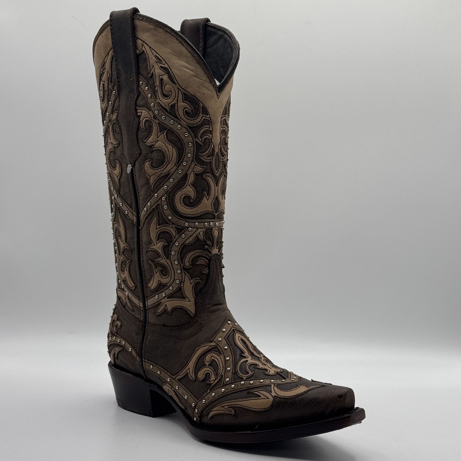 Women&#39;s Boots WildFlowers Ligth Brown Retro E008