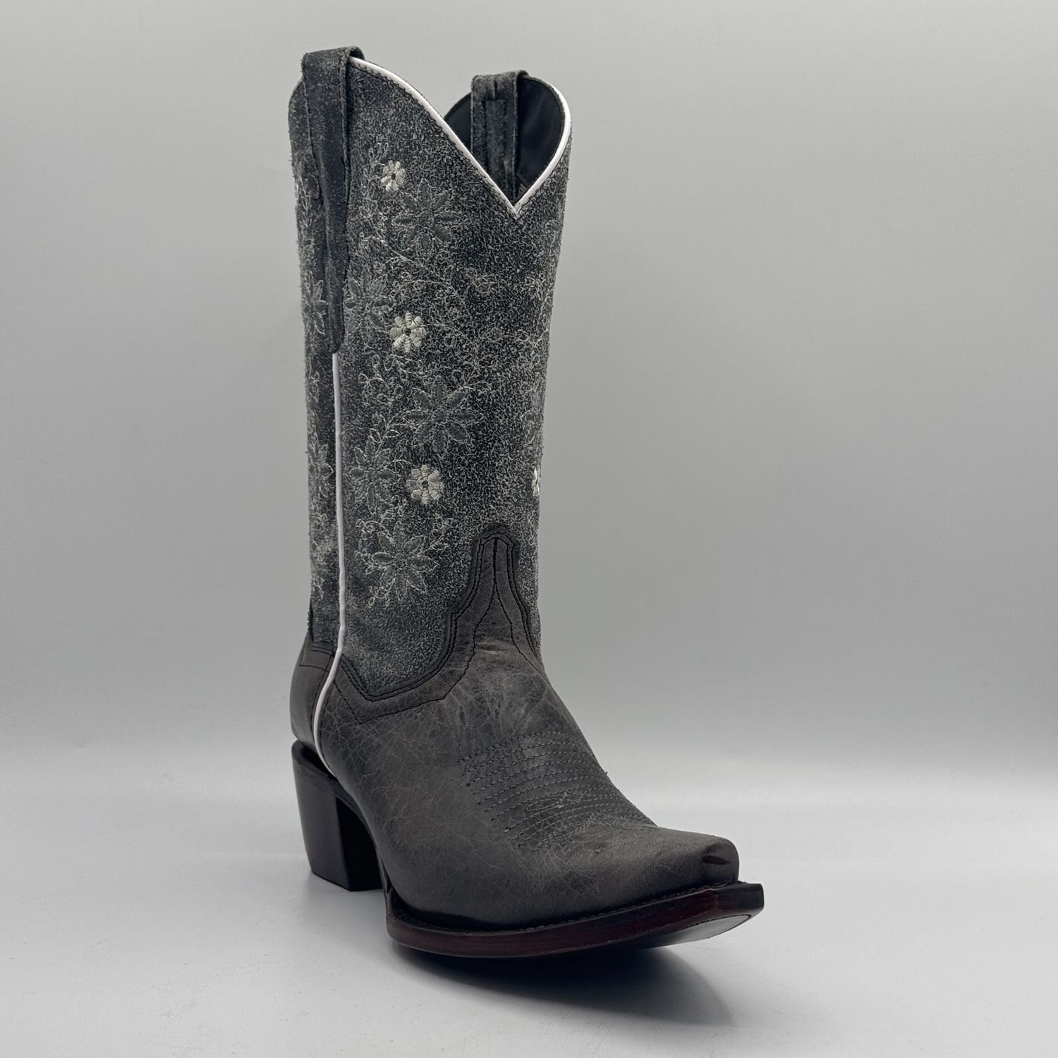 Texas Country Women&#39;s Western Boot Alexa Gris Retro E1300
