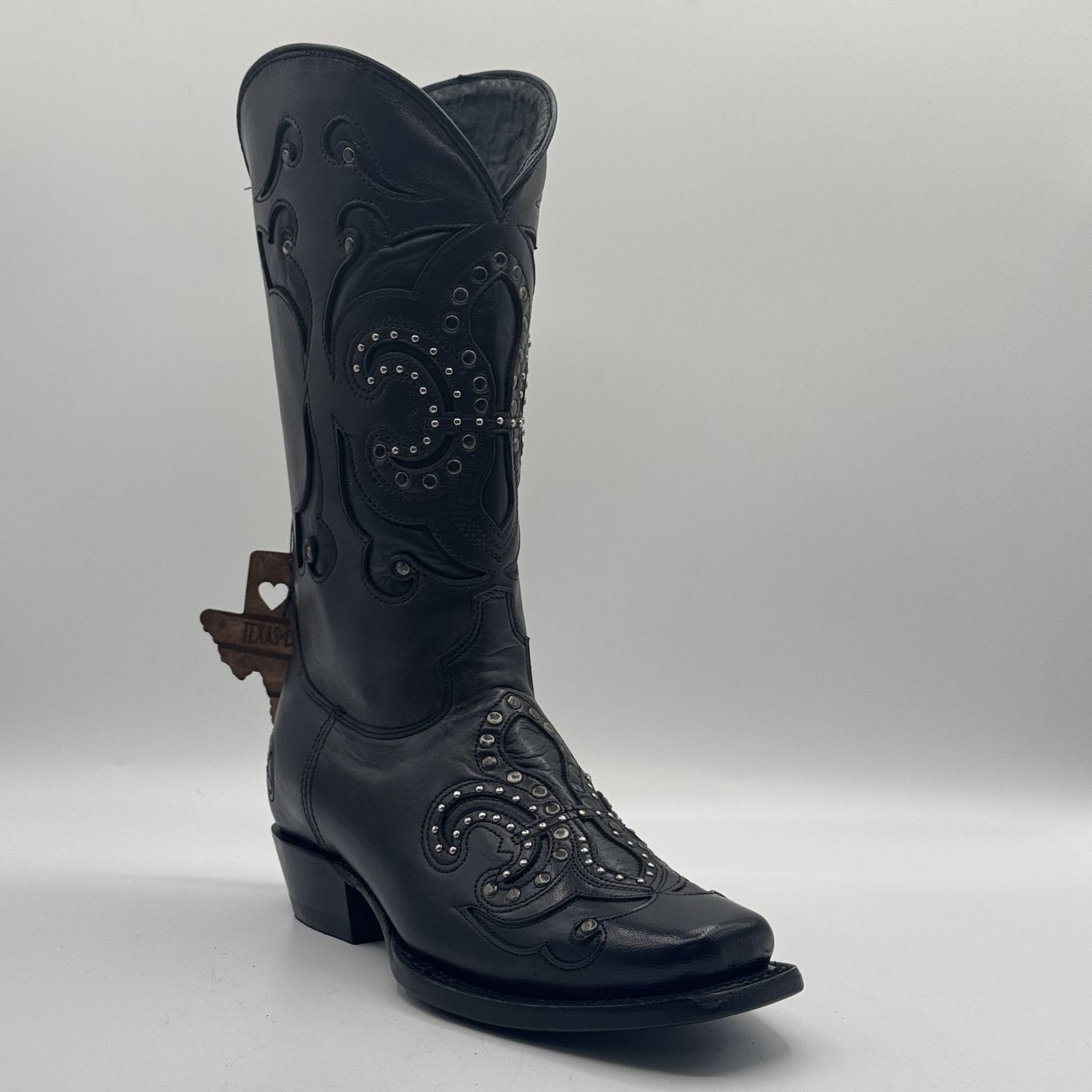 Texas Country Women&#39;s Western Boot Bora Negro E.Lotto Rodeo Toe