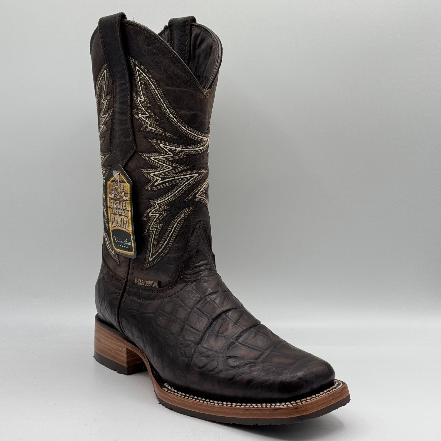 Men&#39;s Boot Flanco Coco Rodeo Toe Rubber Sole E659, Modelo: Choco, SIZE: 7