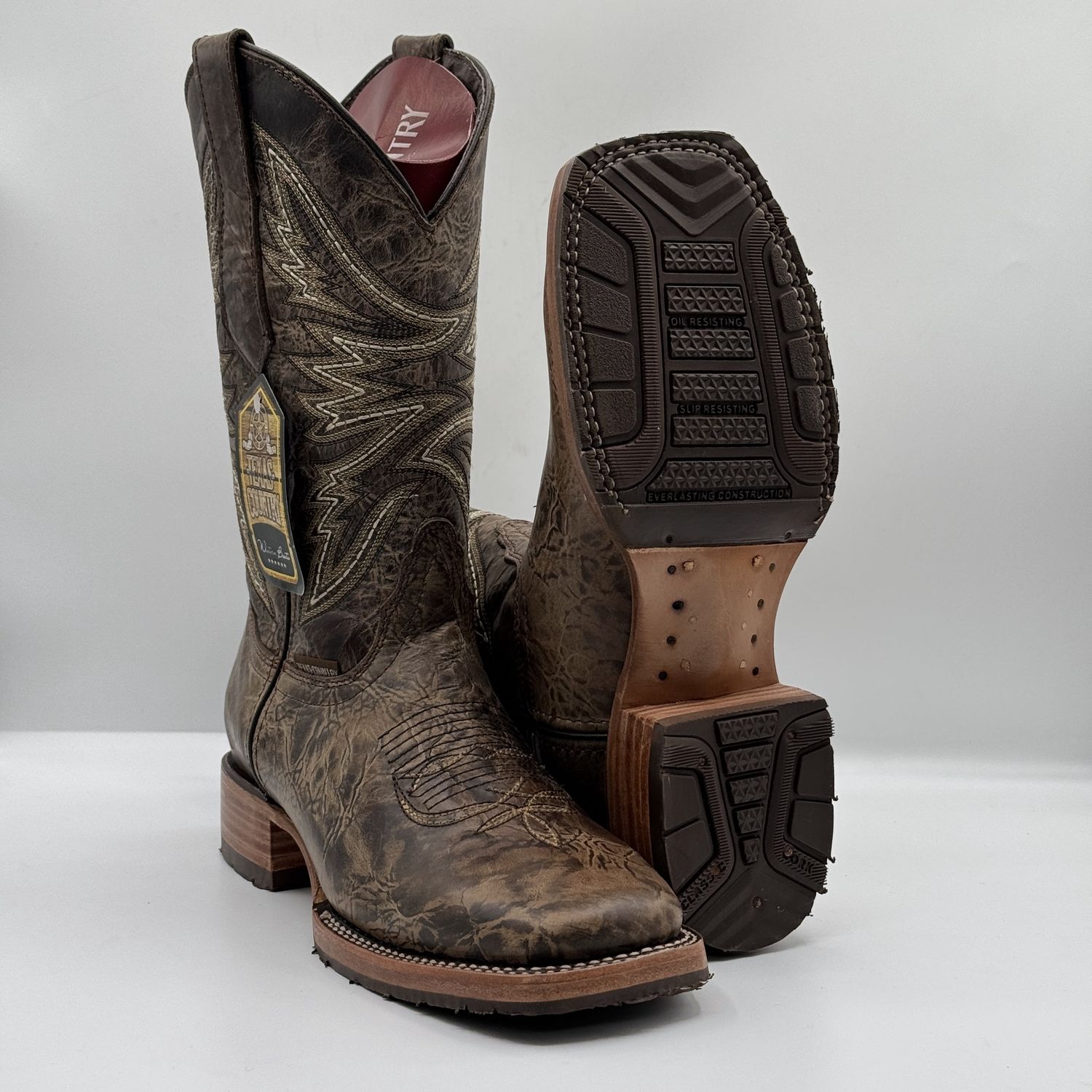 Men&#39;s Boot Crazy Rustico Square Toe Rubber Sole E664