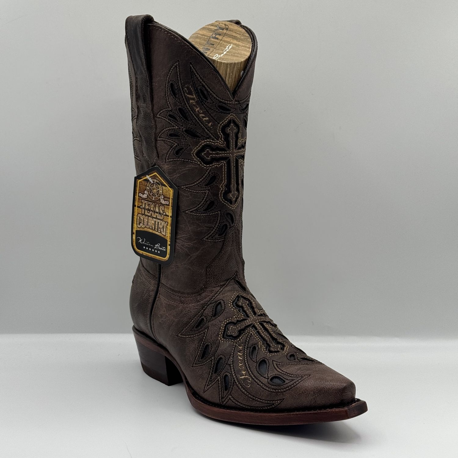 Texas Country Women&#39;s Boots Retro Toe Leather Sole, Modelo: Tx Cruz E737, SIZE: 23MX 6US