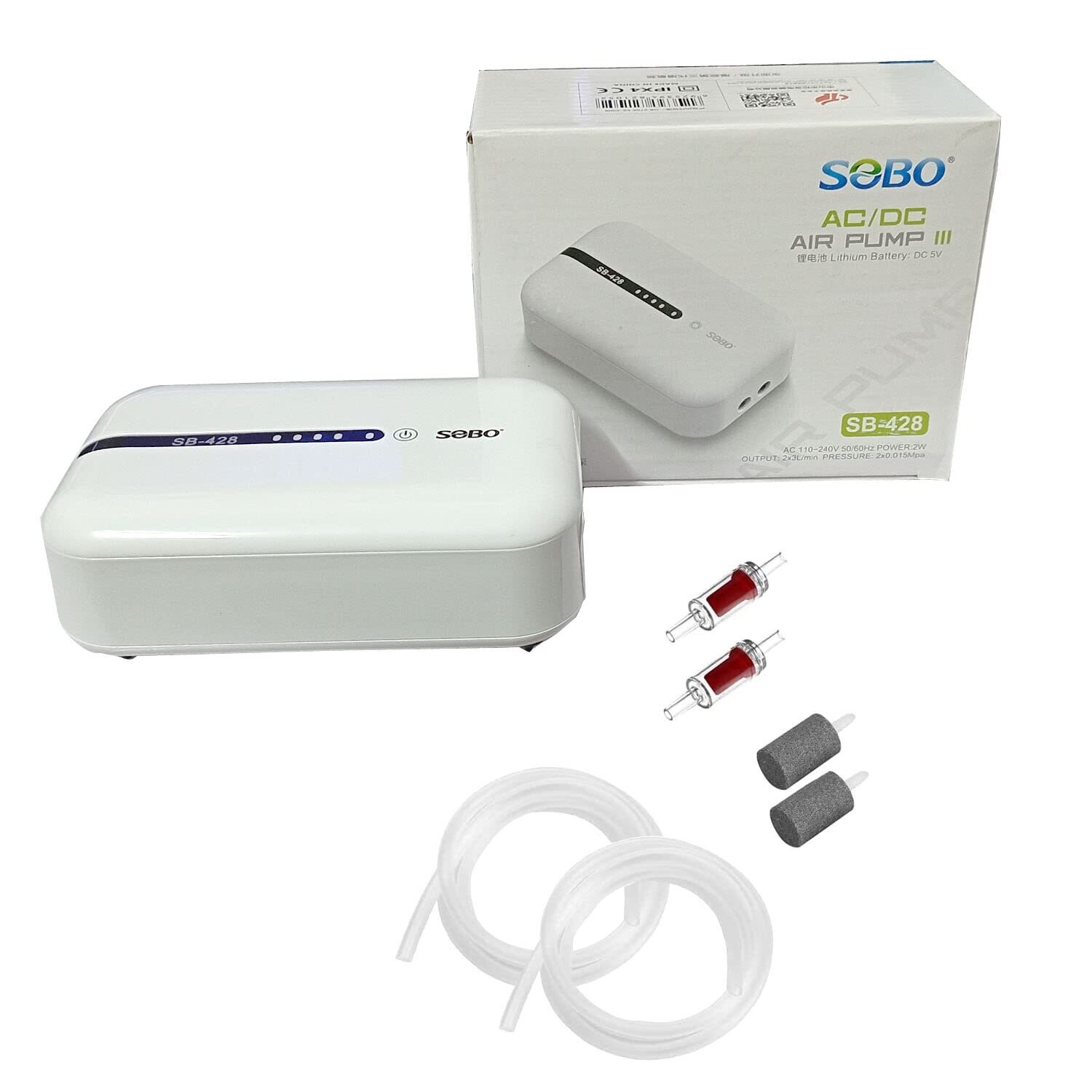 SOBO SB-428 AC/DC Air Pump with Lithium Battery
