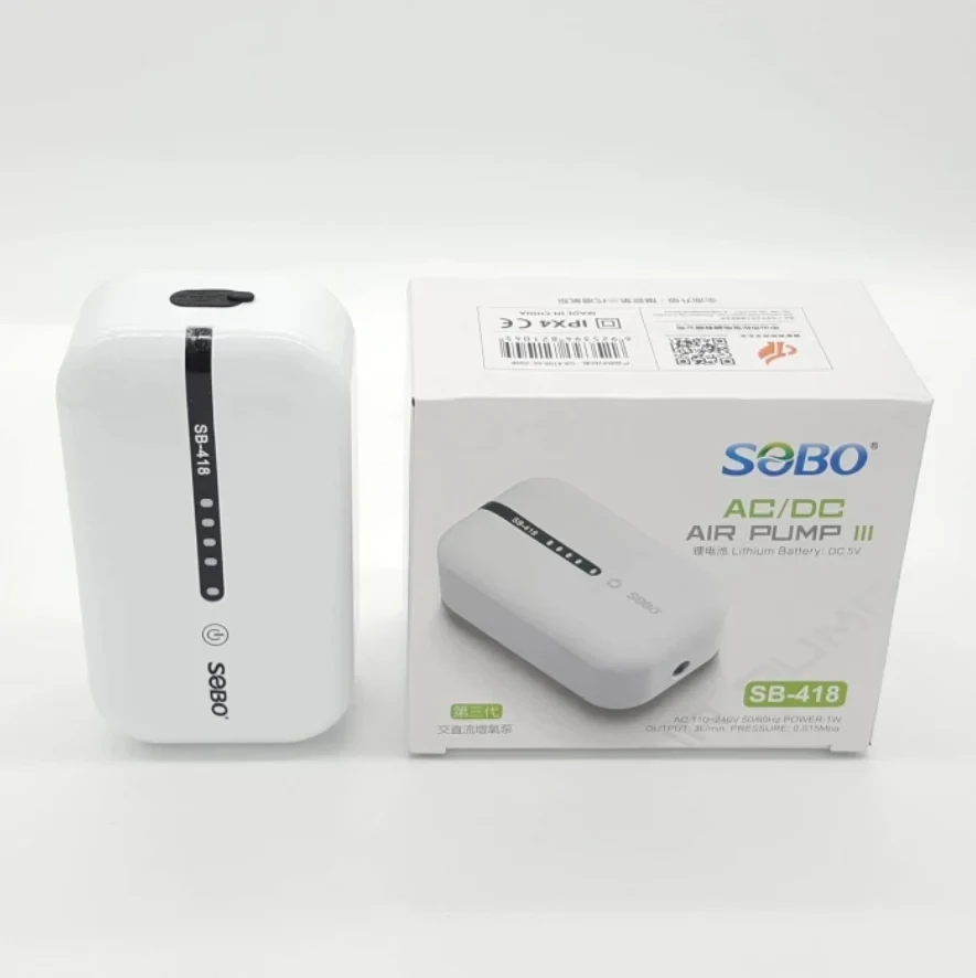 SOBO SB-418 AC/DC Air Pump with Lithium Battery