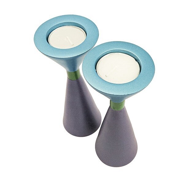Candlesticks Two-sided Turquoise &amp; Purple