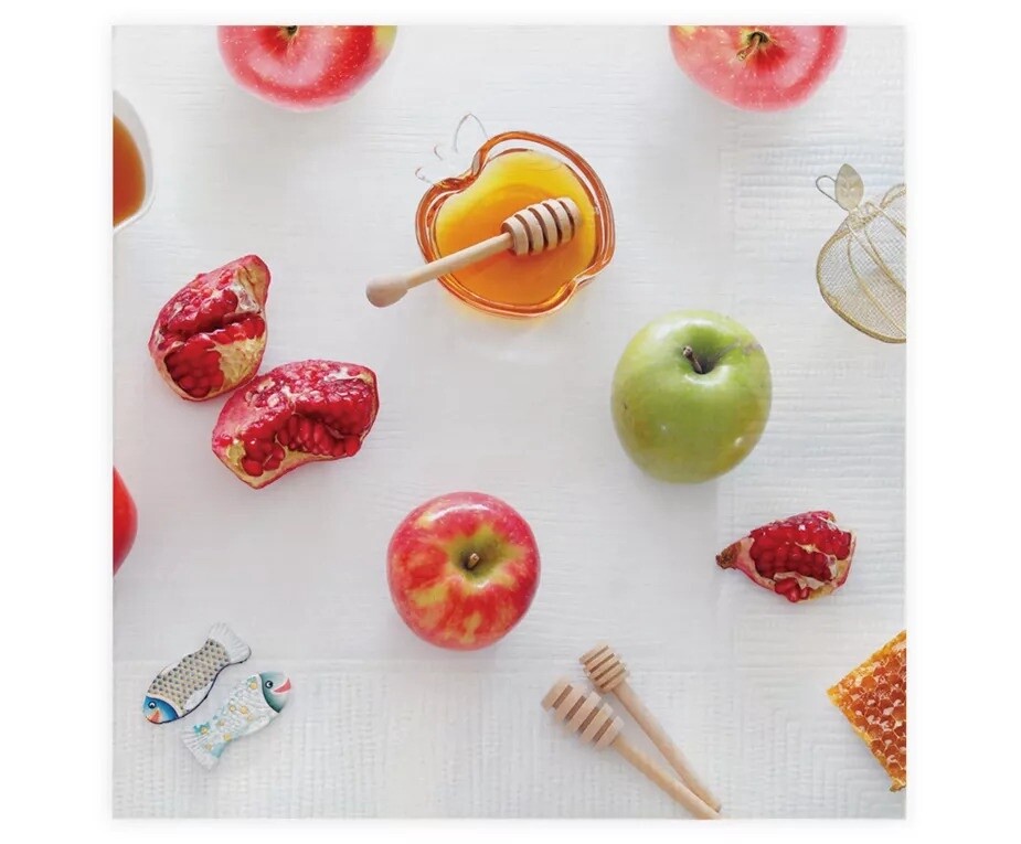 Serviettes Rosh Hashana apples, honey &amp; rimon