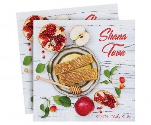 Rosh Hashana Serviettes Shana Tova with Honeycomb