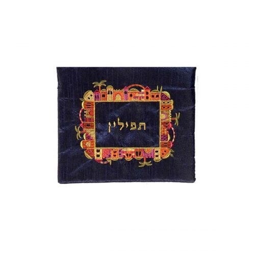 Tefillin Bag Embroidered Jerusalem