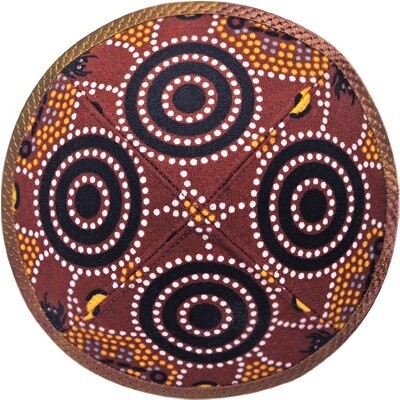 Kippah - Australiana Yellow &amp; Red Child