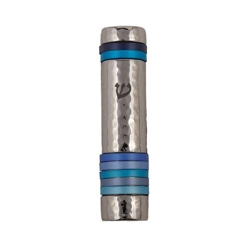 Mezuzah Blue Rings 10 cm