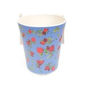 Washing Cup Bamboo Pomegranates + Blue Background