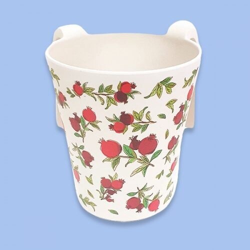 Washing Cup Bamboo Pomegranates White
